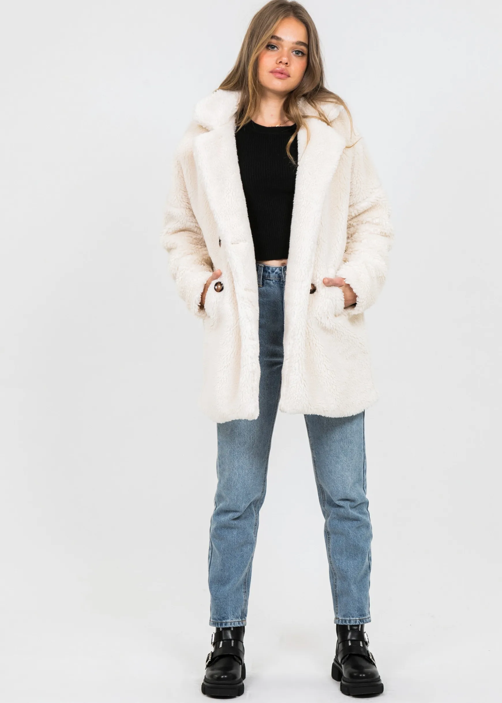 Vestes L Manteaux^Outfitbook Manteau fausse fourrure crème