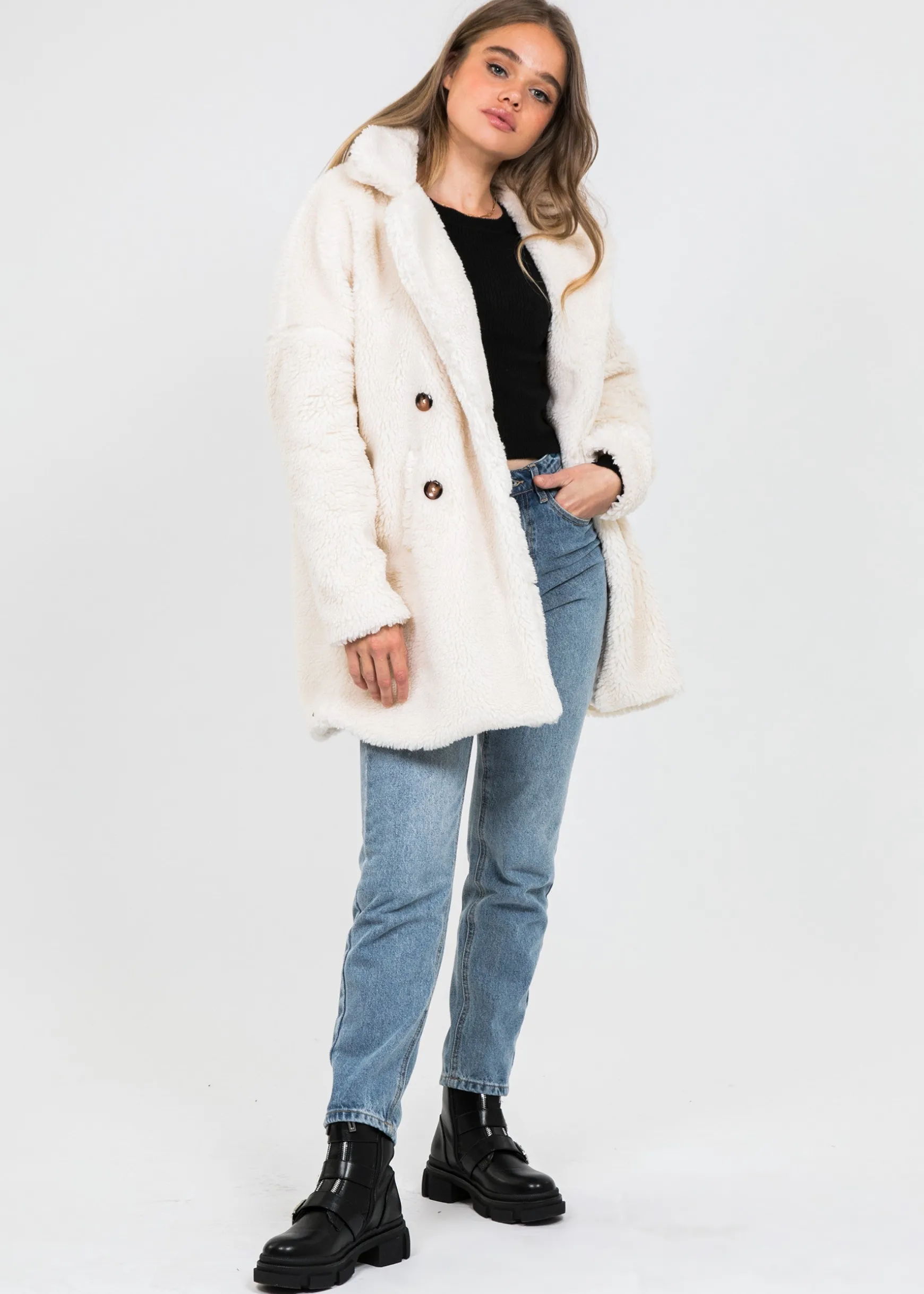 Vestes L Manteaux^Outfitbook Manteau fausse fourrure crème
