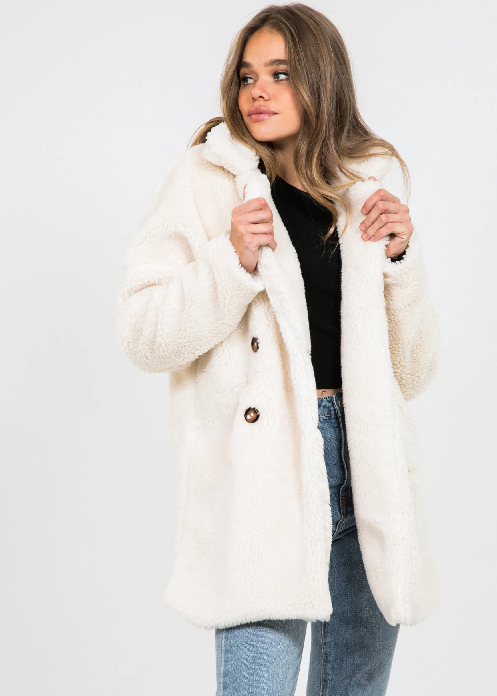 Vestes L Manteaux^Outfitbook Manteau fausse fourrure crème