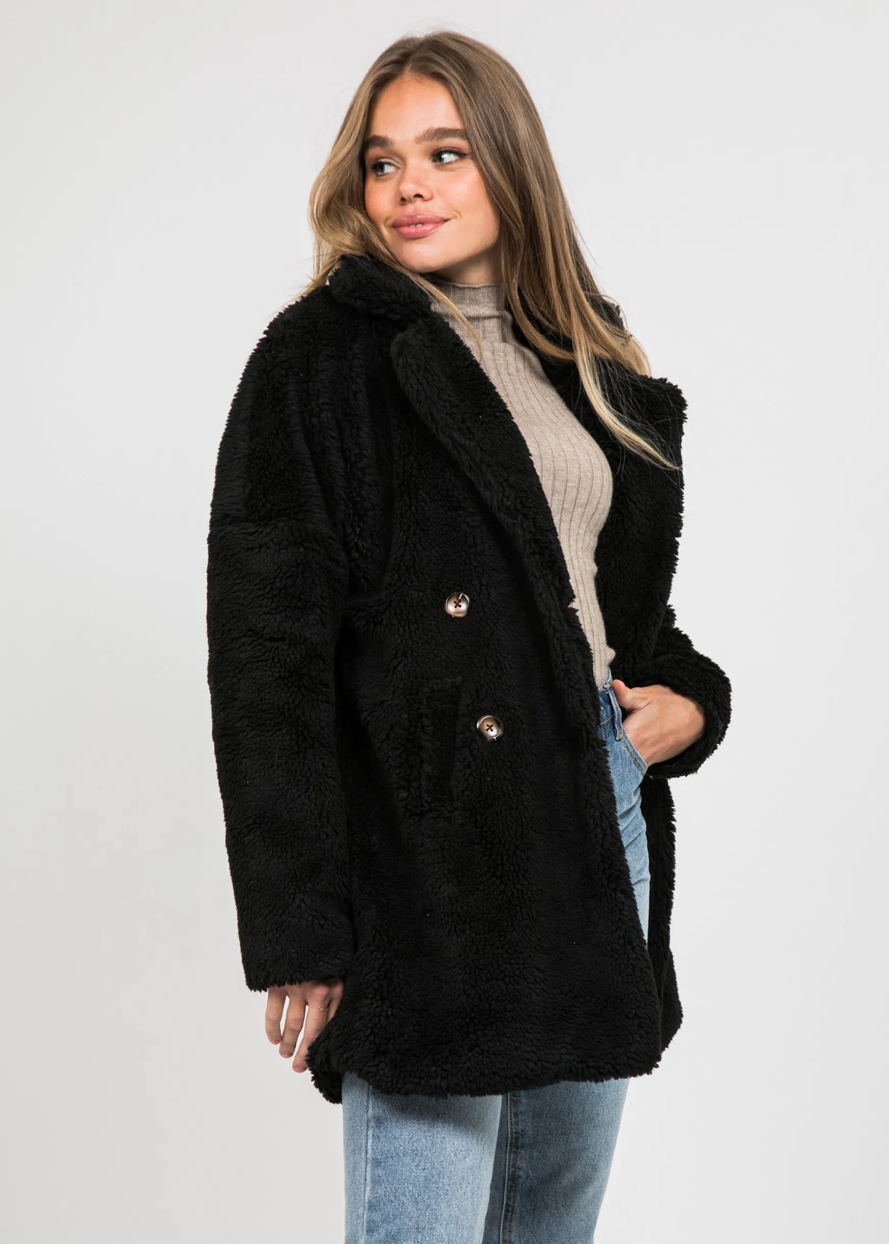 Vestes L Manteaux^Outfitbook Manteau fausse fourrure NOIR