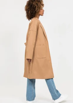 Vestes L Manteaux^Outfitbook Manteau long avec ceinture à nouer CAMEL