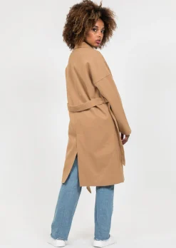Vestes L Manteaux^Outfitbook Manteau long avec ceinture à nouer CAMEL