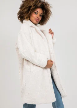 Vestes L Manteaux^Outfitbook Manteau long crème effet peau de mouton BEIGE