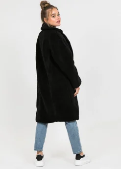 Vestes L Manteaux^Outfitbook Manteau long effet peau de mouton NOIR