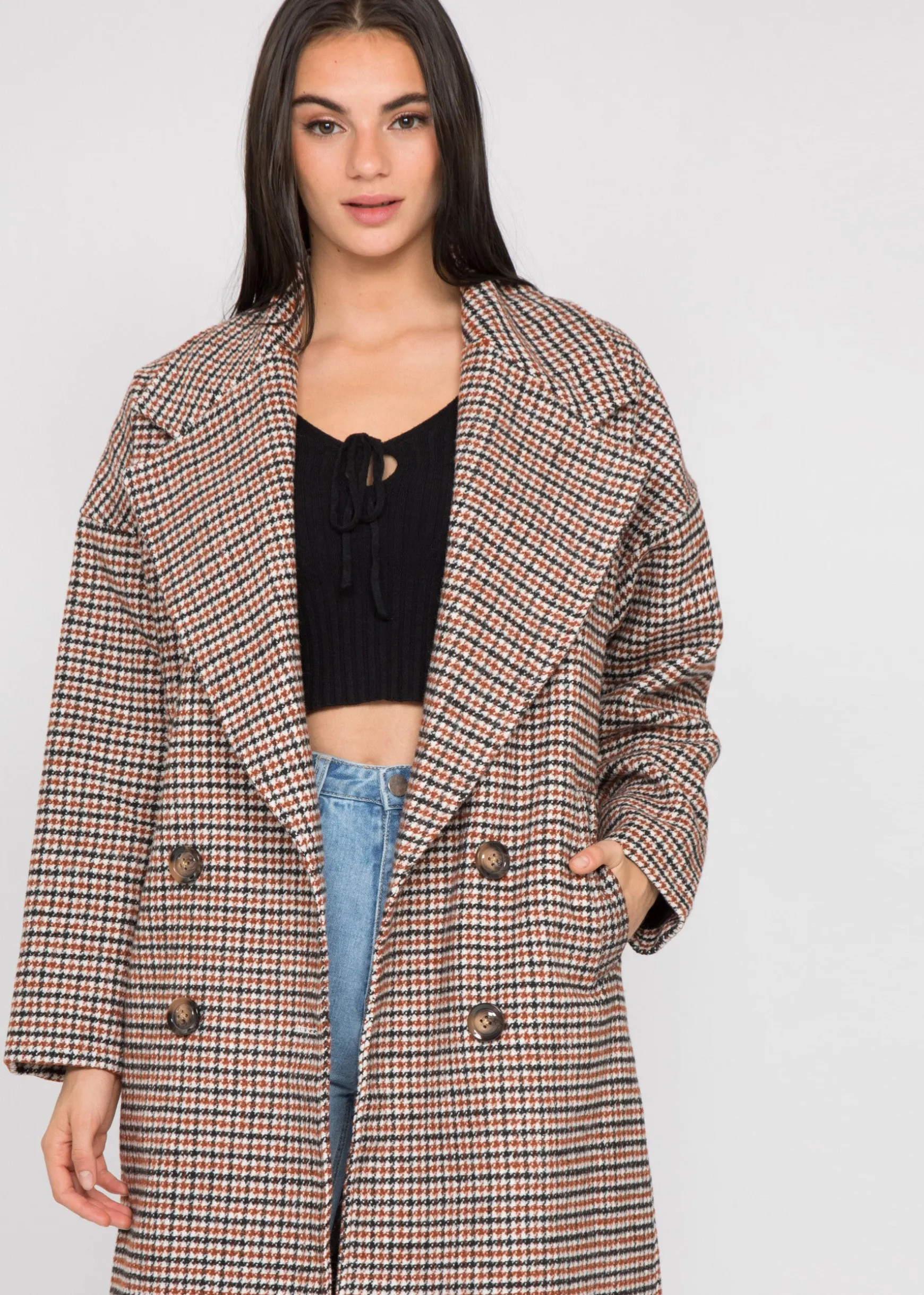 Vestes L Manteaux^Outfitbook Manteau long oversize à carreaux