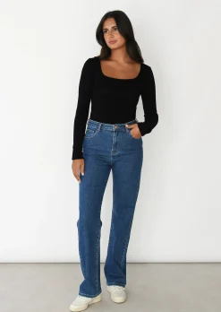 Jeans^Outfitbook Mid-rise jean BLEU