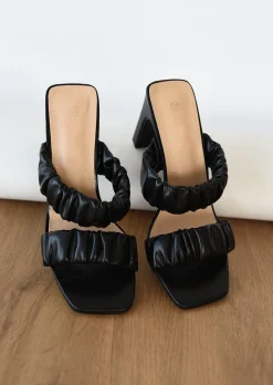 Sandales À Talons^Outfitbook Mules froncés à bout carré NOIR