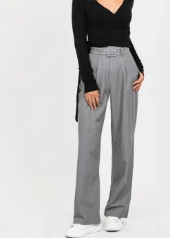 Pantalons^Outfitbook Pantalon ample avec ceinture GRIS