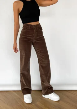 Pantalons^Outfitbook Pantalon ample en velours côtelé MARRON
