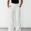 Pantalons^Outfitbook Pantalon cargo lin BLANC