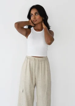 Pantalons^Outfitbook Pantalon cargo lin BEIGE