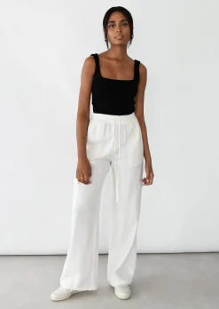 Pantalons^Outfitbook Pantalon cargo lin BLANC