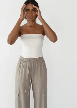 Pantalons^Outfitbook Pantalon cargo lin TAUPE