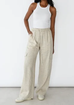 Pantalons^Outfitbook Pantalon cargo lin BEIGE