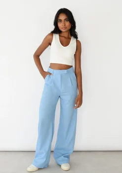Pantalons^Outfitbook Pantalon de costume en lin BLEU
