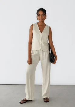 Pantalons^Outfitbook Pantalon de costume en lin BEIGE