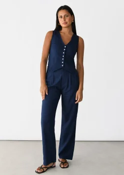 Pantalons^Outfitbook Pantalon de costume en lin BLEU