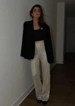 Pantalons^Outfitbook Pantalon droit à sequins