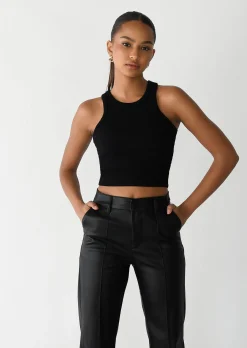 Pantalons^Outfitbook Pantalon droit similicuir NOIR