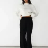 Pantalons^Outfitbook Pantalon en coton à taille élastique noir