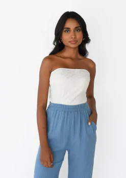 Pantalons^Outfitbook Pantalon en coton à taille élastique BLEU