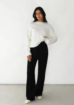Pantalons^Outfitbook Pantalon en coton à taille élastique noir