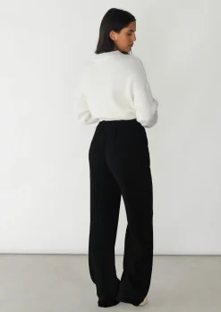 Pantalons^Outfitbook Pantalon en coton à taille élastique noir