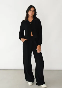 Pantalons^Outfitbook Pantalon en coton à taille élastique noir