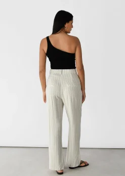 Pantalons^Outfitbook Pantalon en lin à rayures BEIGE