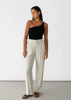 Pantalons^Outfitbook Pantalon en lin à rayures BEIGE