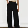 Pantalons^Outfitbook Pantalon en lin à taille élastique NOIR