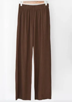 Pantalons^Outfitbook Pantalon en lin à taille élastique MARRON