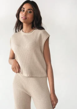Pantalons^Outfitbook Pantalon en maille côtelée TAUPE