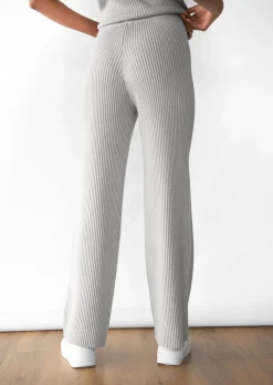 Pantalons^Outfitbook Pantalon en maille côtelée GRIS