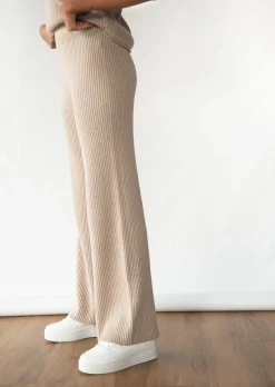 Pantalons^Outfitbook Pantalon en maille côtelée TAUPE