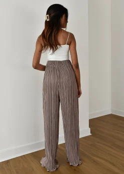 Pantalons^Outfitbook Pantalon en satin plissé TAUPE