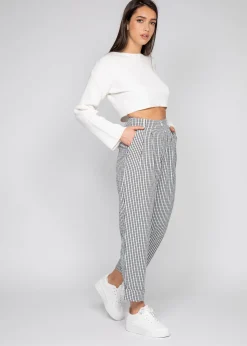 Pantalons^Outfitbook Pantalon fuselé à carreaux NOIR