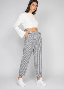 Pantalons^Outfitbook Pantalon fuselé à carreaux NOIR