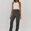 Pantalons^Outfitbook Pantalon fendu sur le côté GRIS