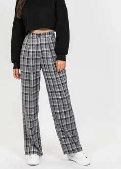 Pantalons^Outfitbook Pantalon large à carreaux NOIR