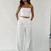 Pantalons^Outfitbook Pantalon large asymétrique BLANC