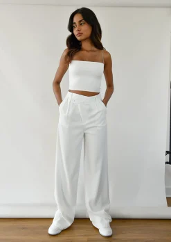 Pantalons^Outfitbook Pantalon large asymétrique BLANC