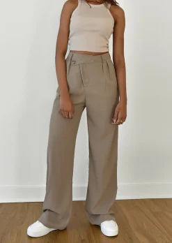 Pantalons^Outfitbook Pantalon large asymétrique TAUPE