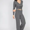 Pantalons^Outfitbook Pantalon large côtelé gris