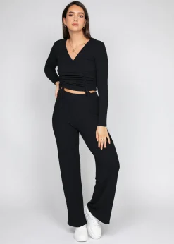 Pantalons^Outfitbook Pantalon large côtelé noir