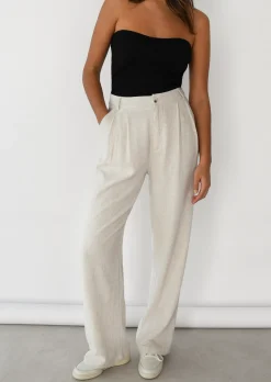 Pantalons^Outfitbook Pantalon large en lin BEIGE