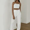 Pantalons^Outfitbook Pantalon large en lin BLANC