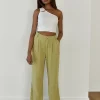 Pantalons^Outfitbook Pantalon large en lin VERT