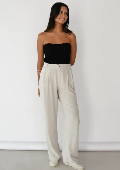 Pantalons^Outfitbook Pantalon large en lin BEIGE