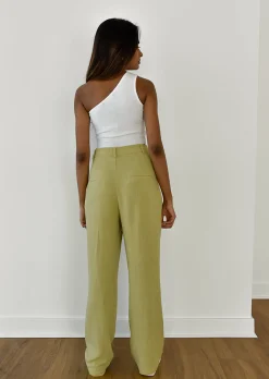 Pantalons^Outfitbook Pantalon large en lin VERT